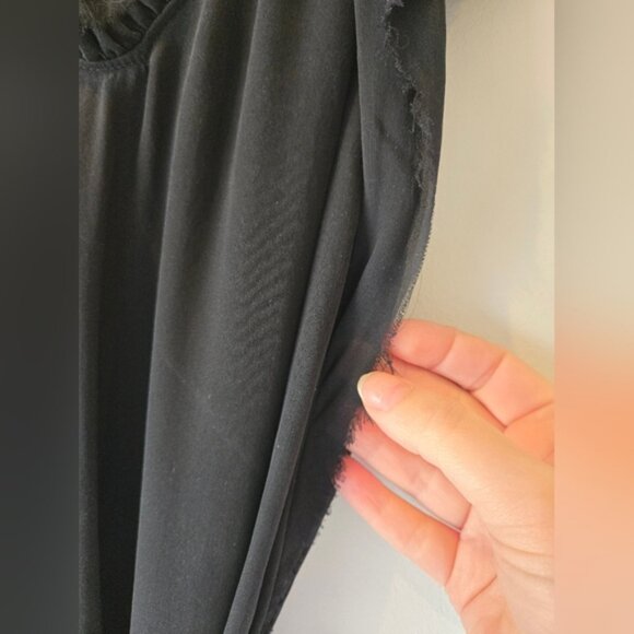 Raquel Allegra Raw Silk Black Dress With Sash Size 0 (SMALL) - Picture 6 of 9